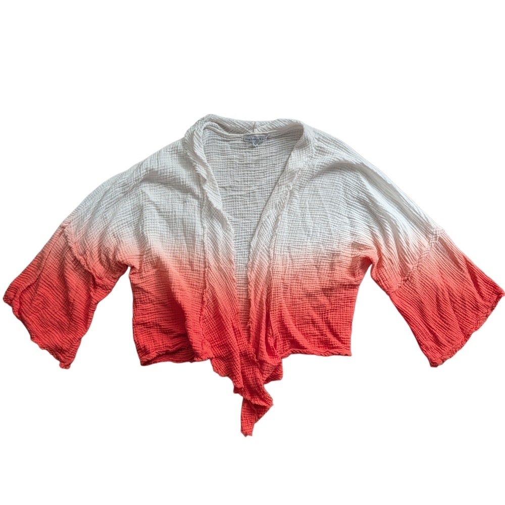 Young Fabulous & Broke Orange White Ombre Francesca Bell Sleeve Top Size Large - Picture 1 of 8